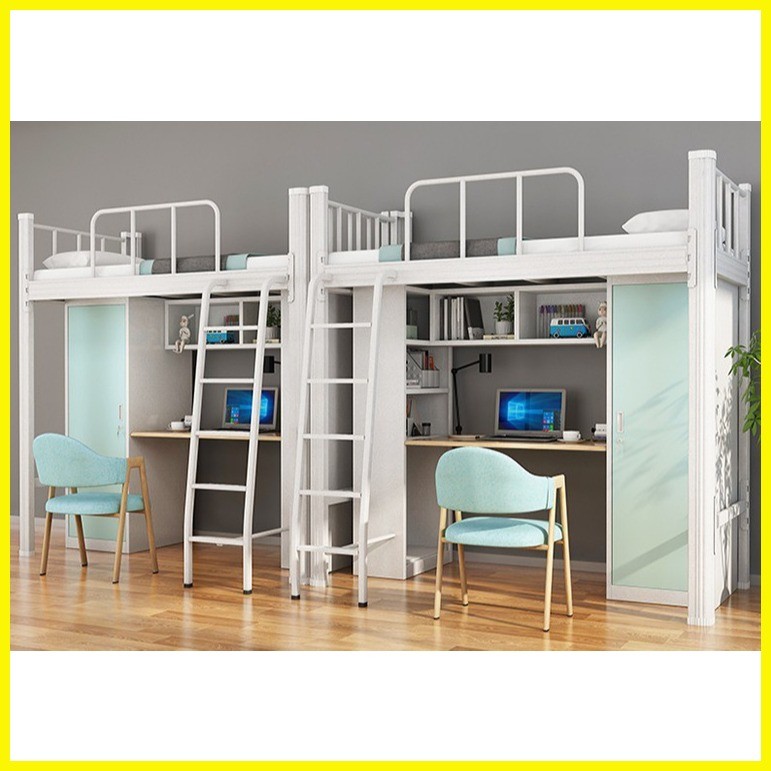 Bed Frame Double Deck Bed Modern Single Layer Metal Loft Bed Frame With 