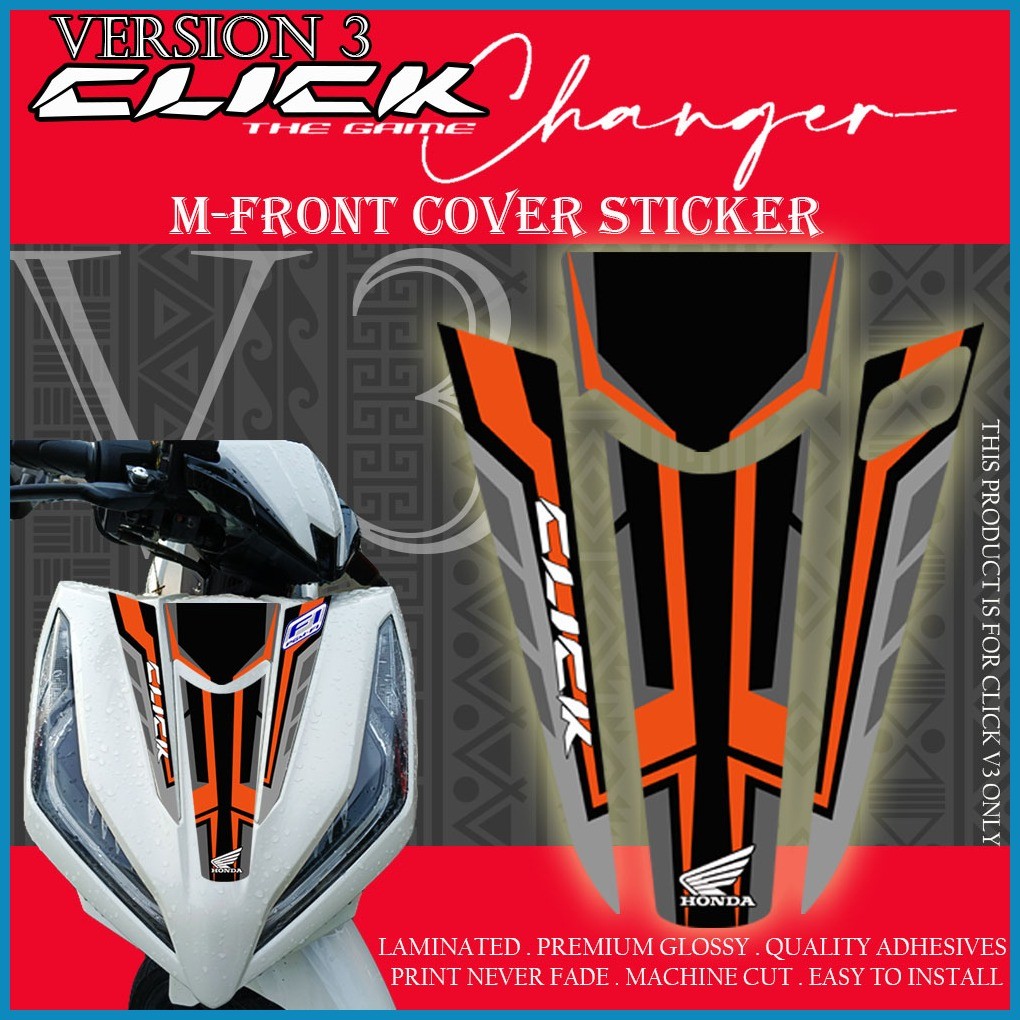 HONDA CLICK V3 FRONT COVER STICKER / CLICK V3 M FRONT STICKER / CLICK ...