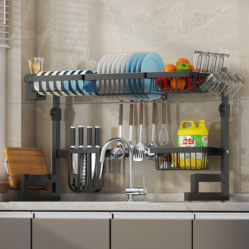 The Over Sink Drying Expandable Height And Length Snap-On Design 2 Tier ...