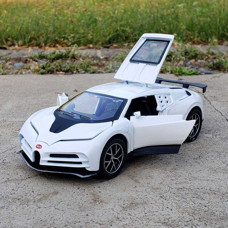 Bugatti Centodieci Modellauto 1:32 – Weiß, Aus Zinklegierung, Detailgetreue Replik, Für Sammler & Deko