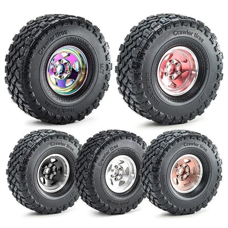 Lot De 4 Pneus En Caoutchouc 118mm 1.9 Pour RC Crawler 1/10 - SCX10 TRX4 D90 CC01 - Haute Durabilité