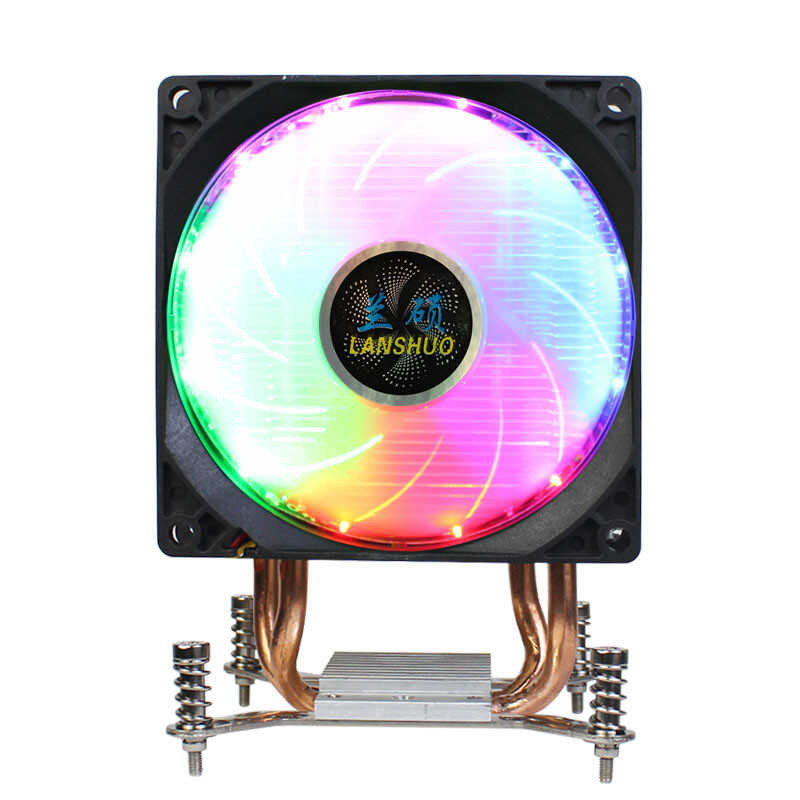 LANSHUO 3 Cc 4 PIN PWM CPU Cooler 90Mm 2 Heat Pipes Silent RGB Double ...