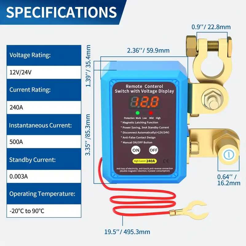 Disconnect Battery 12v 240a Kill Automatic Power Shut Off Switch Remote 