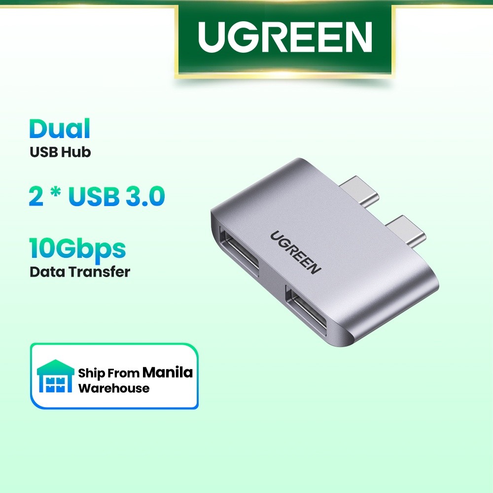 UGREEN USB C to USB Adapter Thunderbolt 3 to Dual USB 3.0 Hub ...