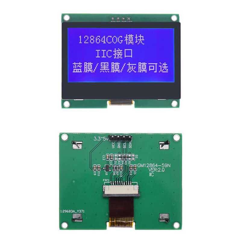 dot matrix COG screen module I2C interface na may iron frame 12864 ...