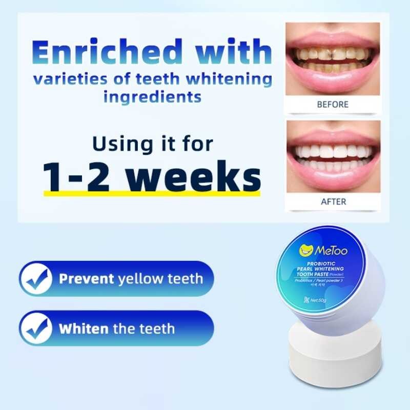 Powder/Whitening MeToo Tooth Powder/Probiotics/Pearl Teeth Whitening ...