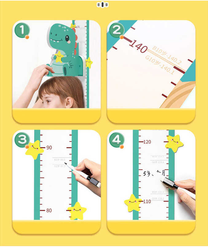 LY 3D Removable Adjustable Child's Measuring Sticker Magnetic Baby ...