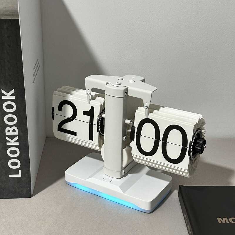 Automatic Vintage Flip Clock Page Turning Quartz Time Clocks Decor for ...
