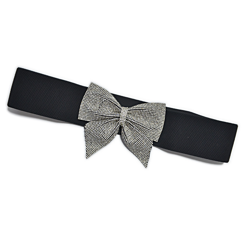 Adorne Diamante Bow Stretch Belt main image 0
