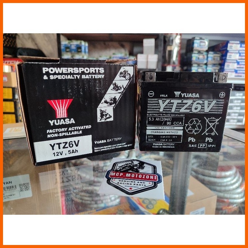 § Yuasa Battery YTZ6V - Nmax v2, Aerox v2, Click125/150, R150, CB150r ...