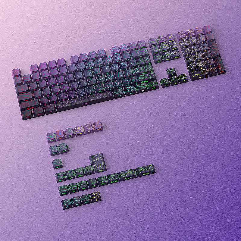 【Local Delivery】Purple Gradient Contour Keycaps 4.0 Side Print Cherry ...