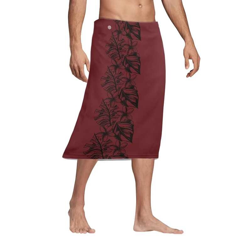 Men's Hawaiian Pareo Wrap Skirt Tropical Beach Cover-Up With