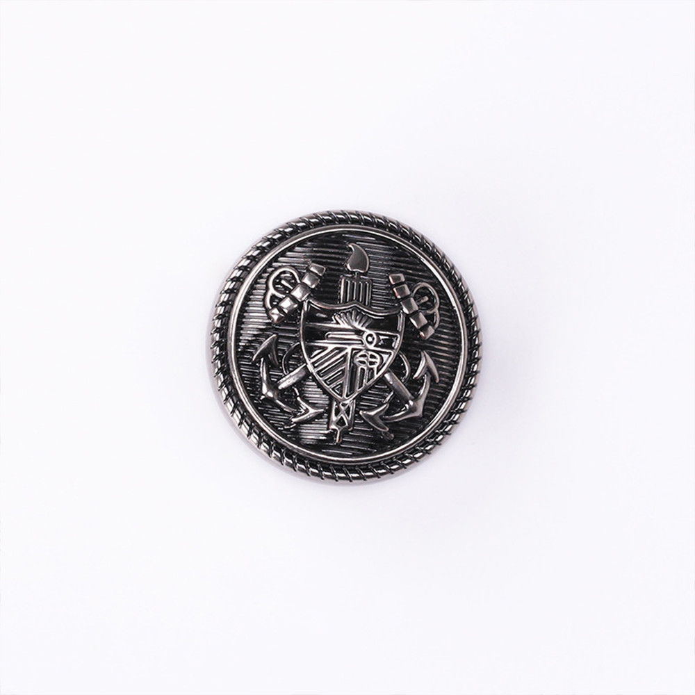 10 Pieces/set Vintage Shield and Anchor Design Round Metal Buttons for ...