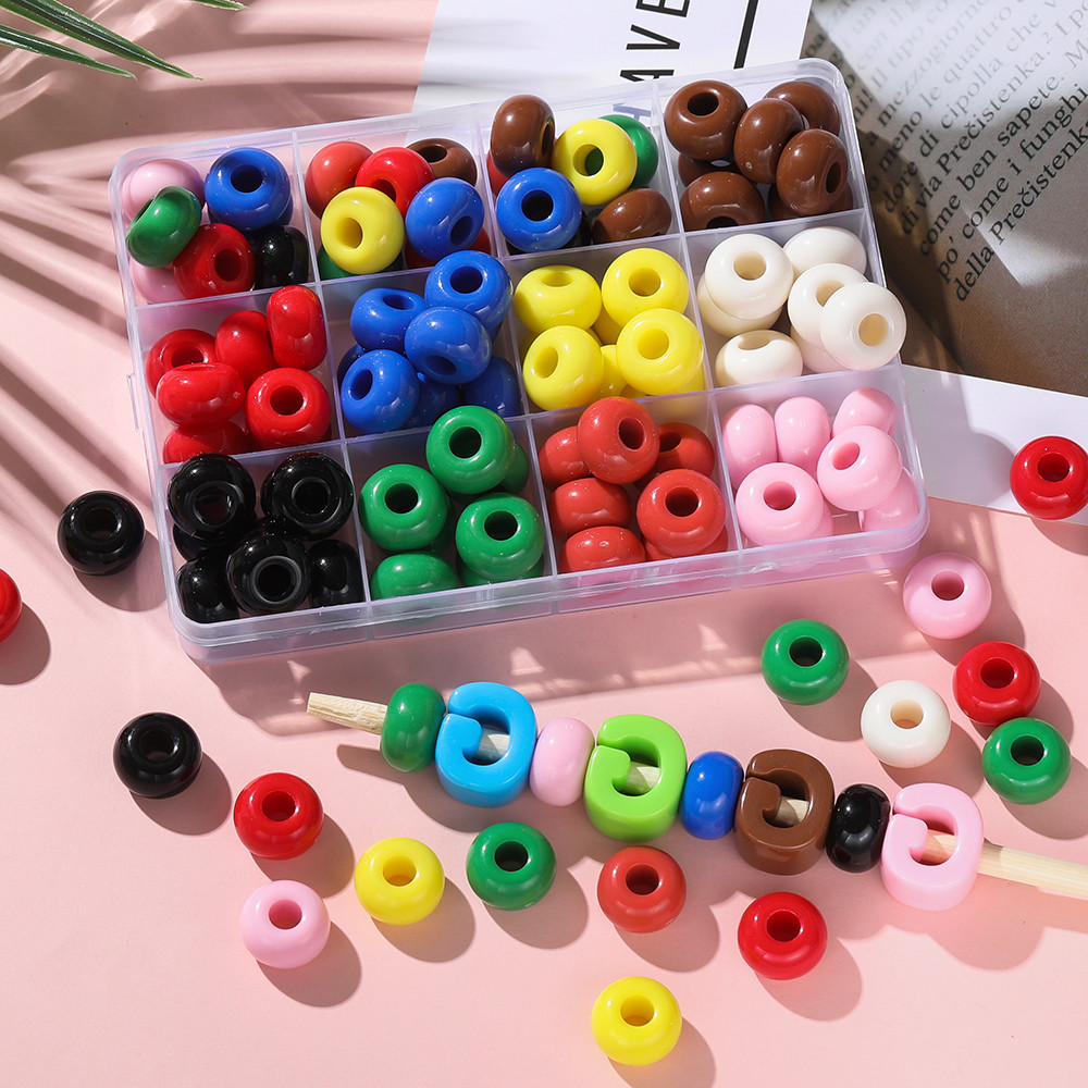 St. kunkka 10Pcs Acrylic Flat Round Large Hole Beads 16mm Abacus Beads ...