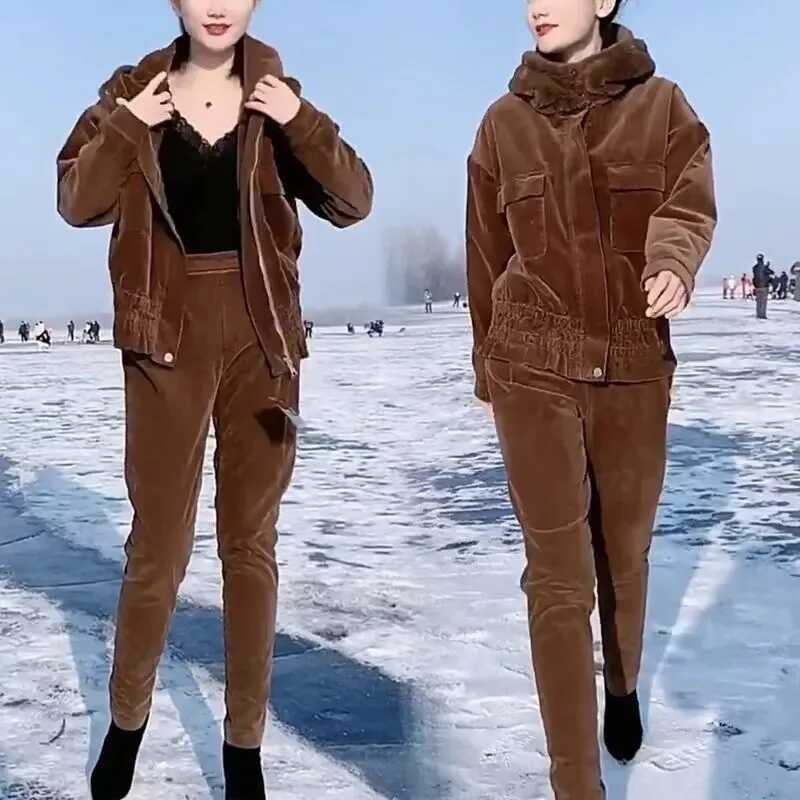 Women's Winter Warm Plush-Lined Corduroy Harem Pants