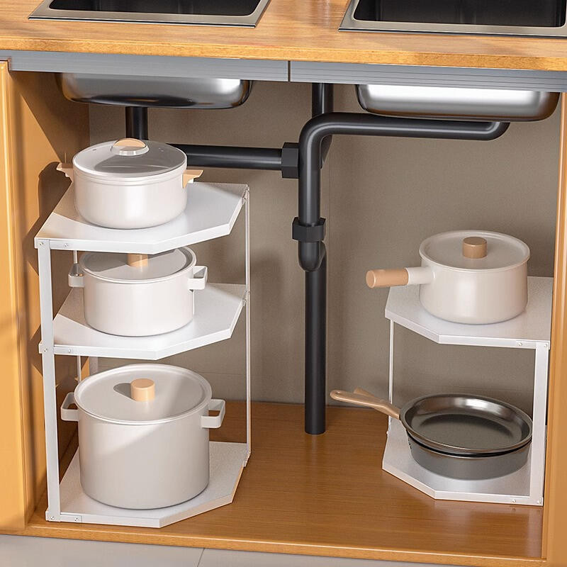 Kitchen Rack Corner Pot Storage Rack Organization & Storage Pan & Pot ...