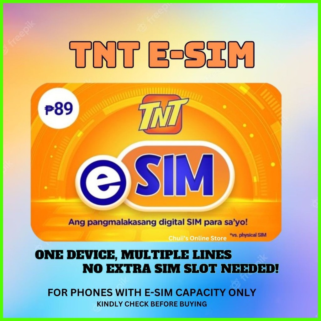 ♥ SMART E-SIM / TNT E-SIM BRAND NEW SEALED (FOR CP WITH E-SIM CAPACITY ...