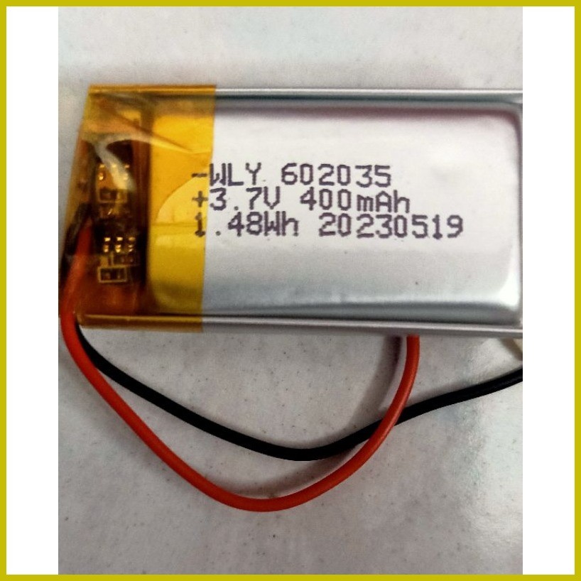 ♒ ﹊ Lithium Polymer 602035 3.7V 400mAh Rechargeable Battery | Shopee ...