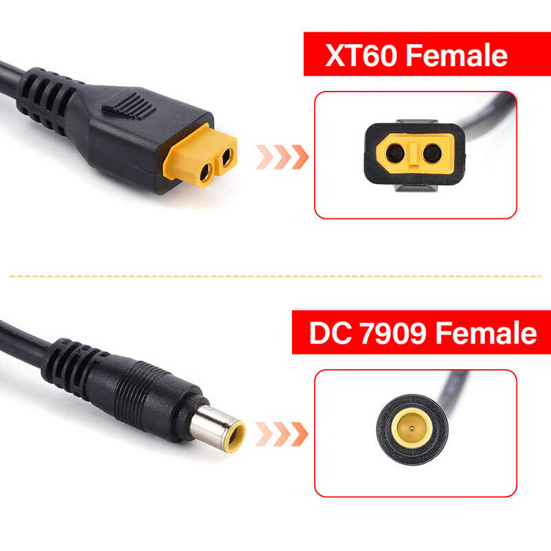 Adaptador De Energía Solar DC 7,9x0,9 Mm A DC 8,0x2,0 Mm Para Estaciones Portátiles – Para Acampadas Y Exteriores