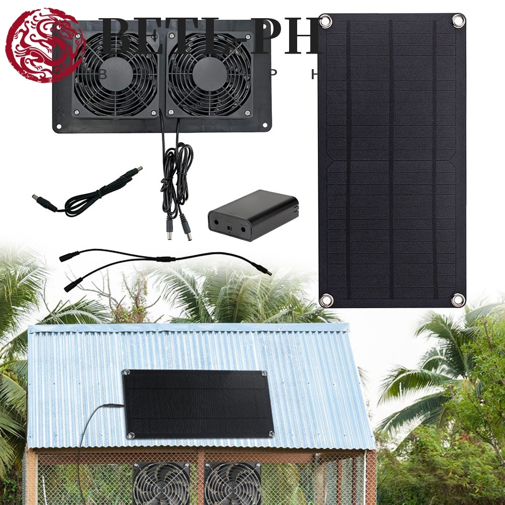 betterlife3.ph⚡10W12V Solar Panel Exhaust Fan With Battery Box And Dual ...