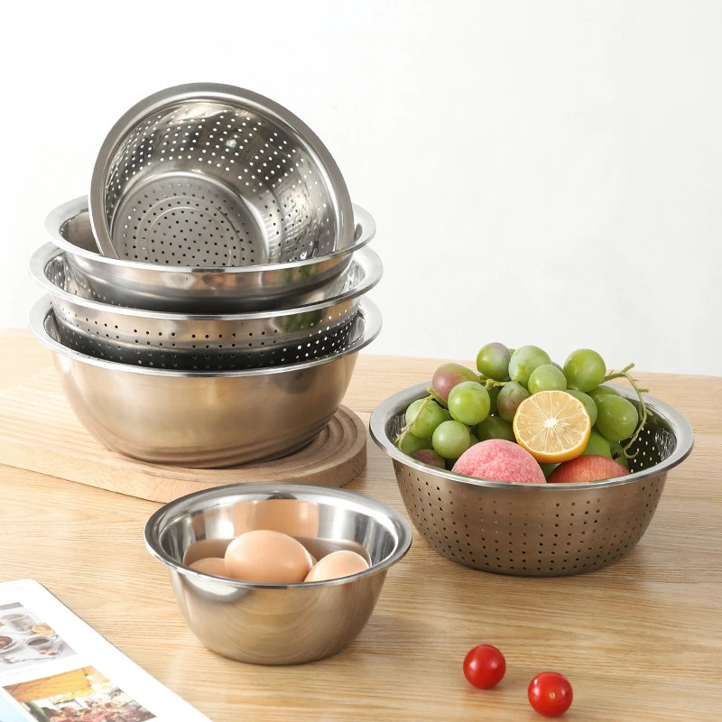 Stainless Steel Rice Sieve Strainer Fruits and Vegetables Colander ...