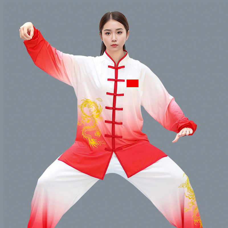 g Practice Costume Gradual Color India Dragon Baduan Brocade ...