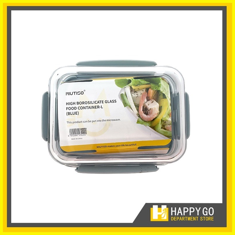 ♂ ⚽︎ Happy Go High Borosilicate Glass Food Storage Container Meal-Prep ...
