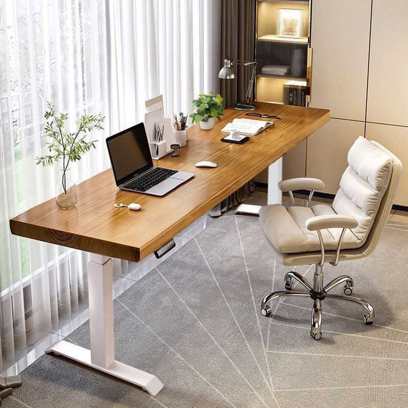 Wooden Full Board Learning Computer Desk, Solid Wood Standing Workbench ...