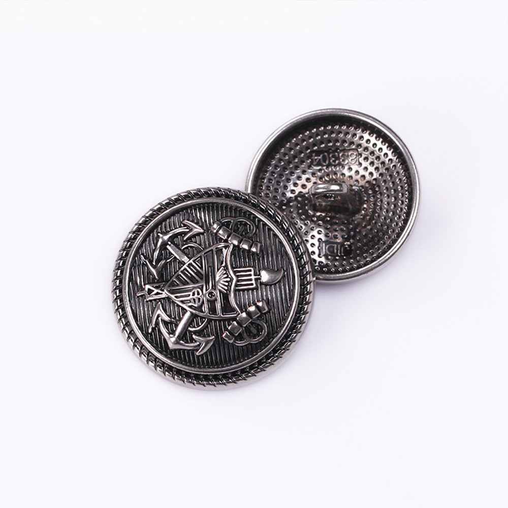 10 Pieces/set Vintage Shield and Anchor Design Round Metal Buttons for ...