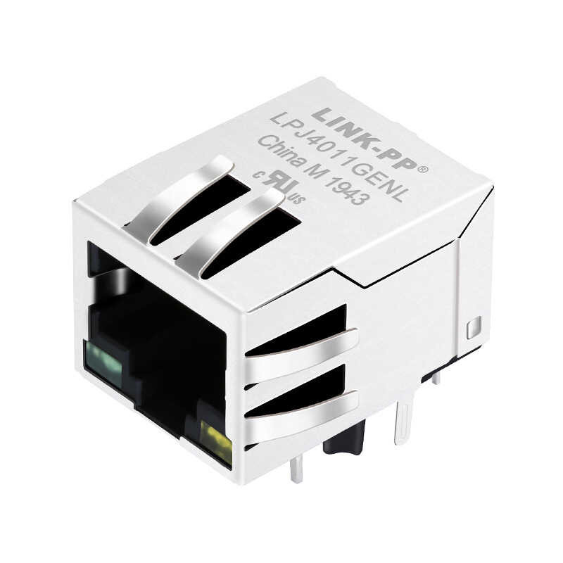 KRJ-109ANL Ethernet socket RJ45 100Mbps with light 90 degree horizontal ...