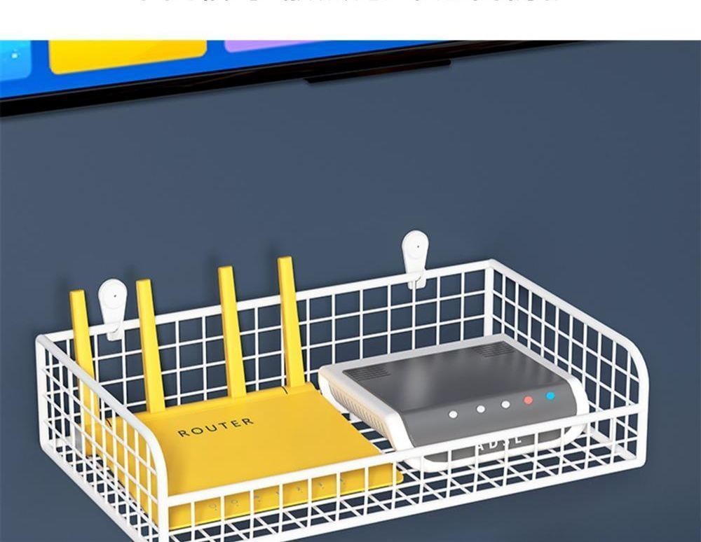 Router Rack Wall Rack wifi Set-Top Box Support Rack Perforation-Free ...