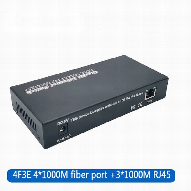 Fiber Optical Switch 4 *1.25G SC 3* 1000M RJ45 Gigabit Ethernet4F3E ...
