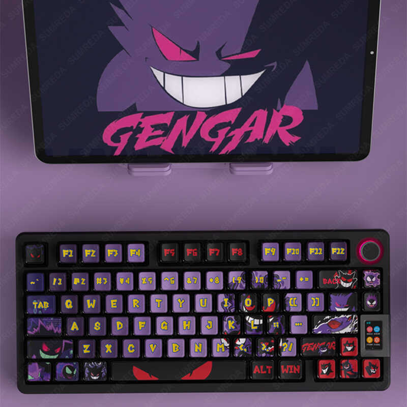 Cartoon Devil Anime PBT DYE SUB Pudding Key caps OEM Profile Backlit ...