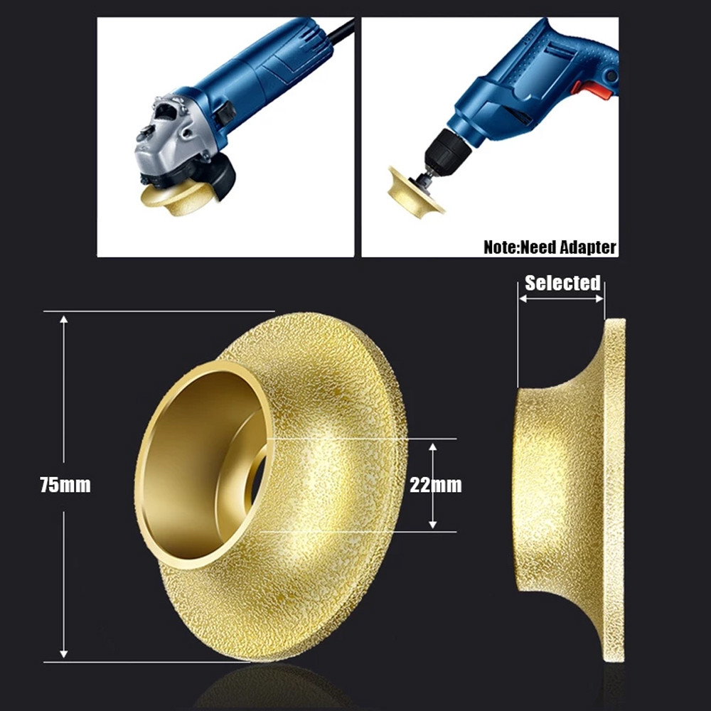 Brazing Diamonds Marble Edging Discs Angle Grinder Grinding Wheel 1/4 ...