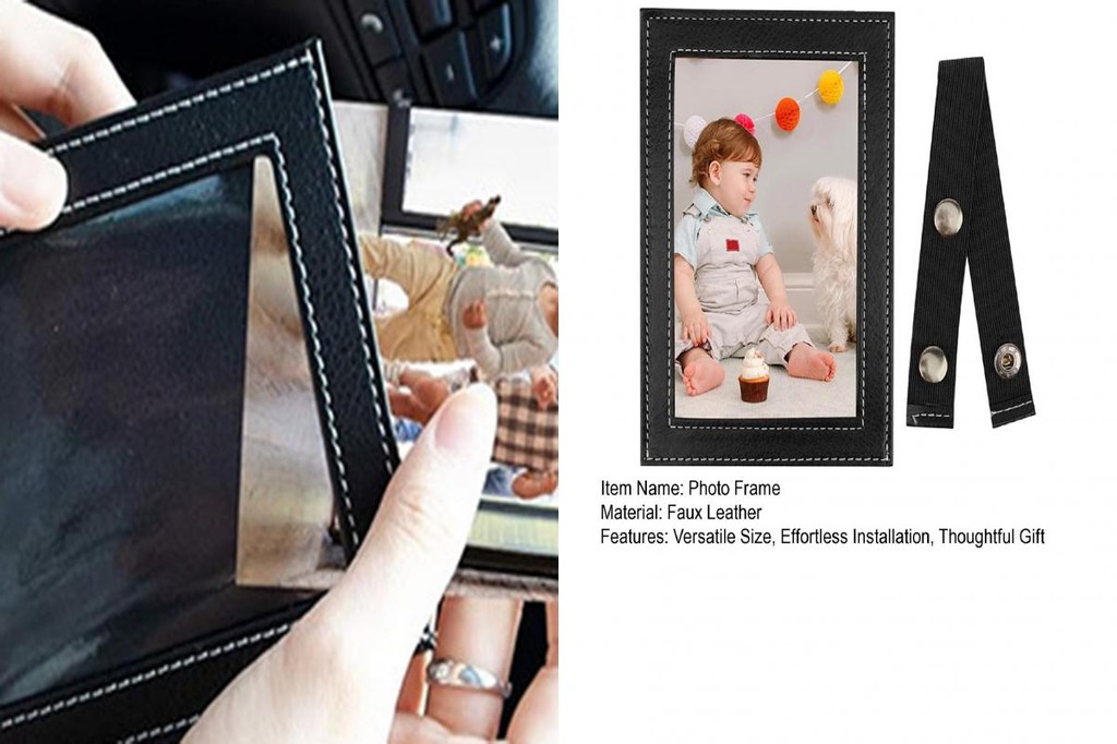 GAR Faux Leather Car Photo Holder Artificial Leather Car Visor Picture ...