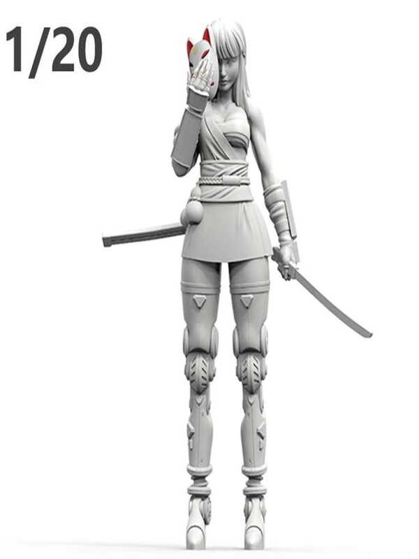 Figure Resin Model Kit Unassambled 1/20 Modern Woman Warrior Stand ...