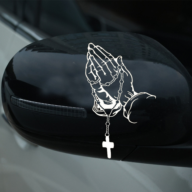 Self-adhesion Laser Stickers - Prayer Gesture Car Sticker - Pearl ...