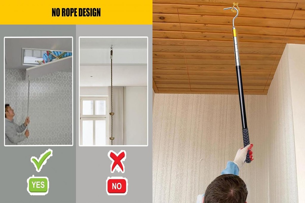 AREL Attic Ladder Deployment Safe and Secure Attic Ladder Kit Stainless ...