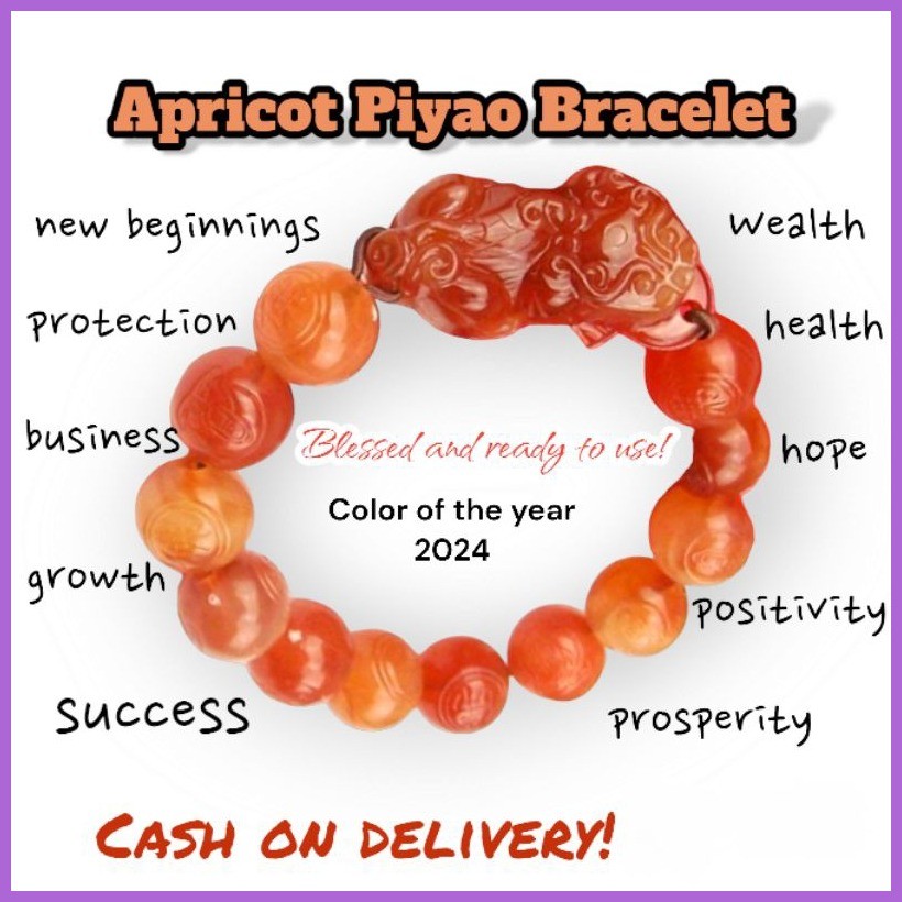 Apricot Crush Lucky Piyao Bracelet Lucky Color of the Year 2024