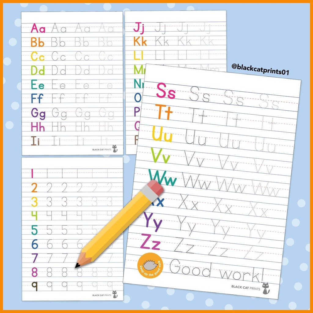 Letters Numbers Lines Shape Writing Practice Sheets (Bond Paper Prints ...