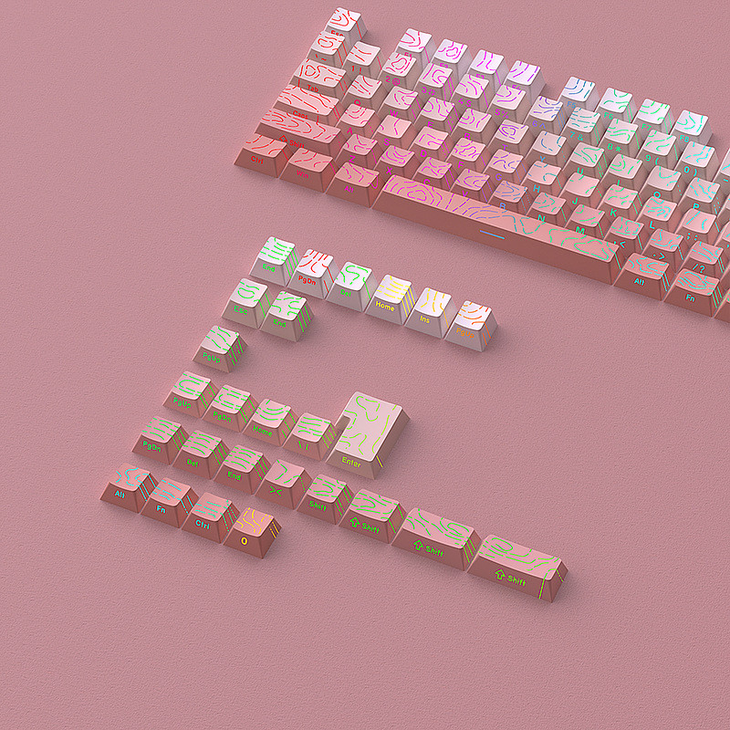【Local Delivery】Gradient Pink Contour Keycaps Powder Blusher 4.0 Cherry ...