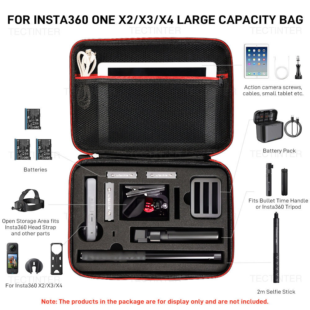 Accessories Kit Compatible With Insta360 X4 Silicone Camera Case Cover Lens Cap 3d Screen Protector Film Outdoor Carrying Case Auto Locking Carabiner Anti Loss Lock