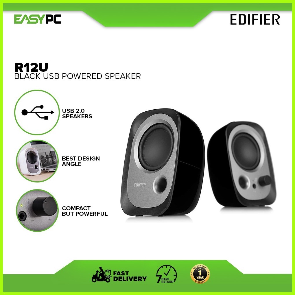 EasyPc| Edifier R12U Usb Powered Speaker Black| 3.5 mm AUX connection ...