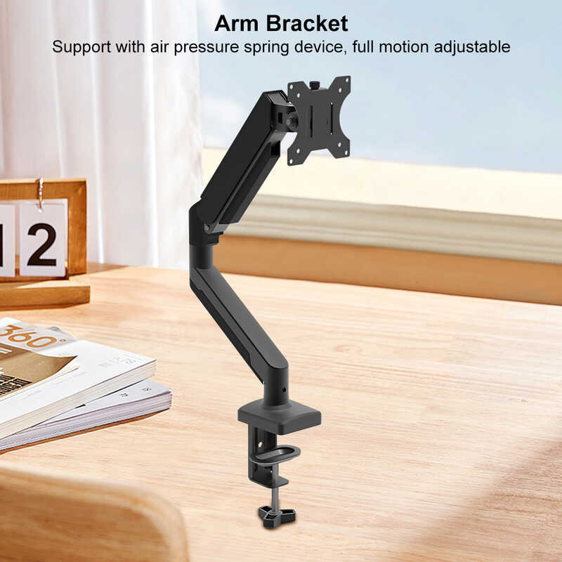 Full Arm Motion Swivel Single Monitor Bracket Mount For Up To 17.3 ...