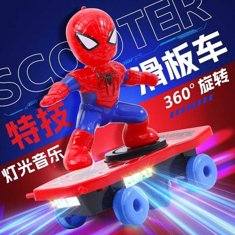 Spider Hero Spray Scooter Toy with Lights & Music for Kids