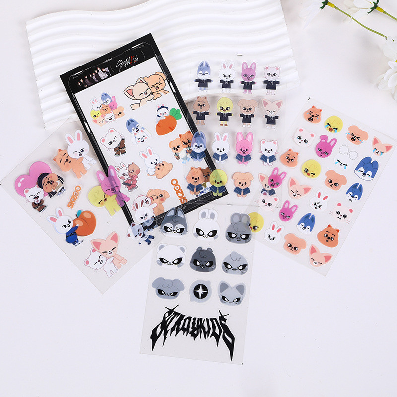 5sheets/pack Kpop Idol Stray Kids Stickers SKZ Cute Cartoon Stickers ...