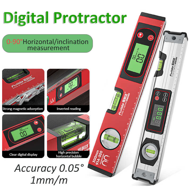 Digital 3 Protractor Angle Finder Electronic 0-90° Incometer Slope ...