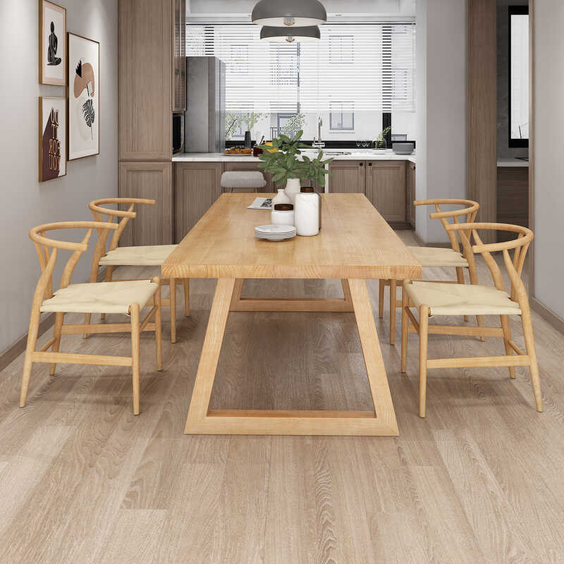 Nordic wooden dining table and chair combination long table, small ...