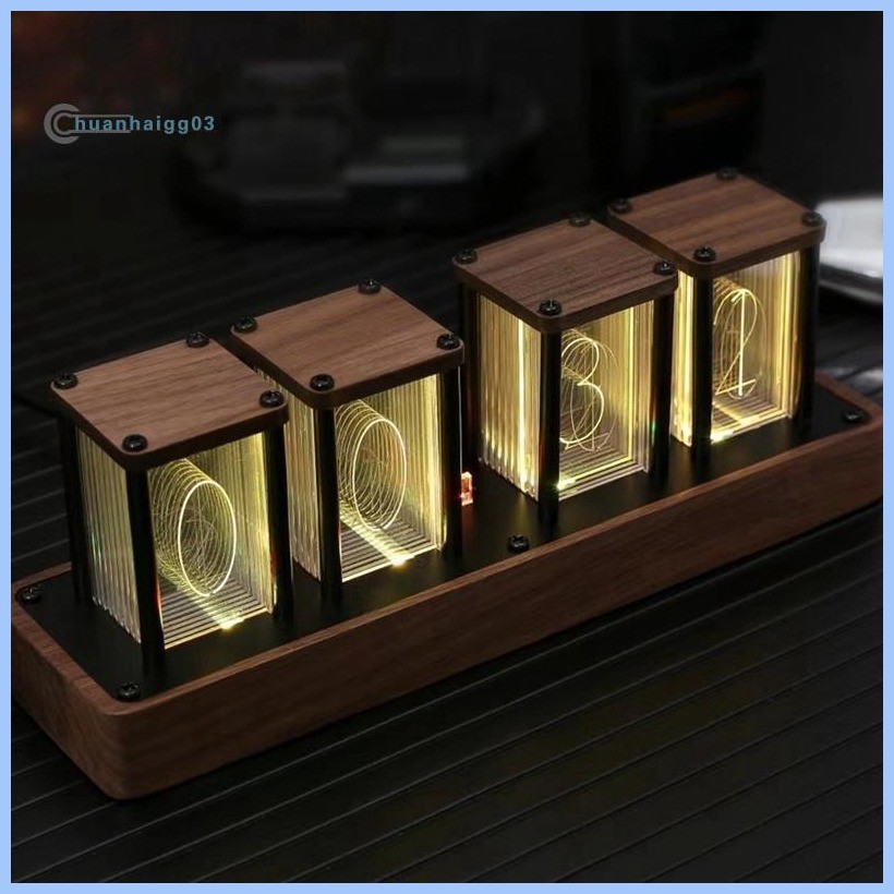 .Wood Nixie Tube Clock Support Wi-Fi Time Calibration, Alarm and 12/24H ...