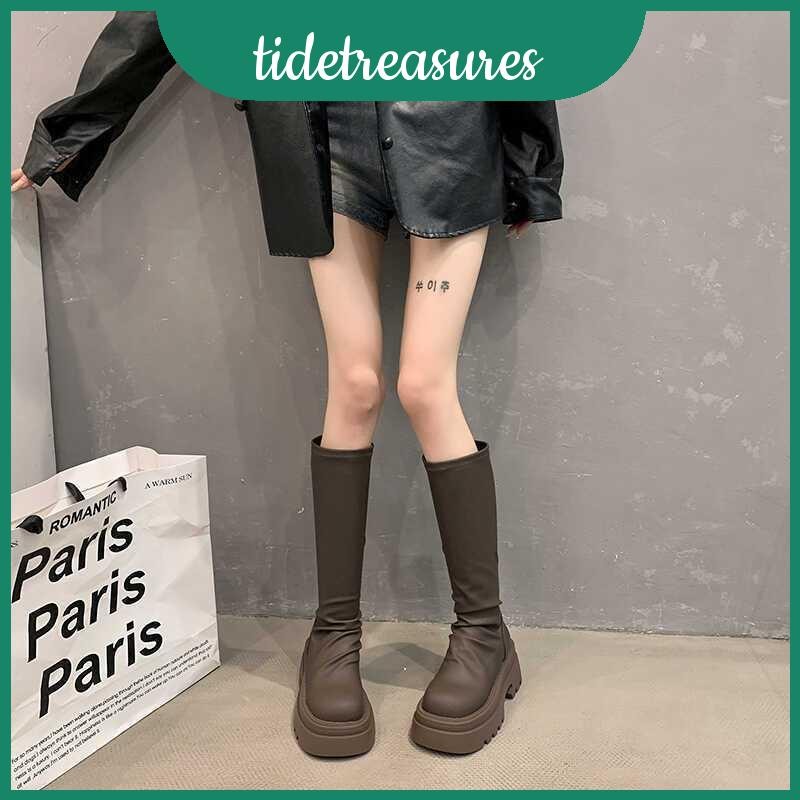 Shaft Fashionable High Brown Riding Boots For Women Featuring Cozy Faux ...